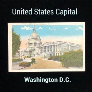 Vintage US Capital Washington DC Postcard Art